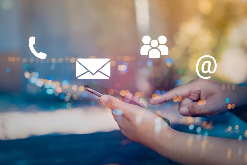 cybersecurity person typing on a phone